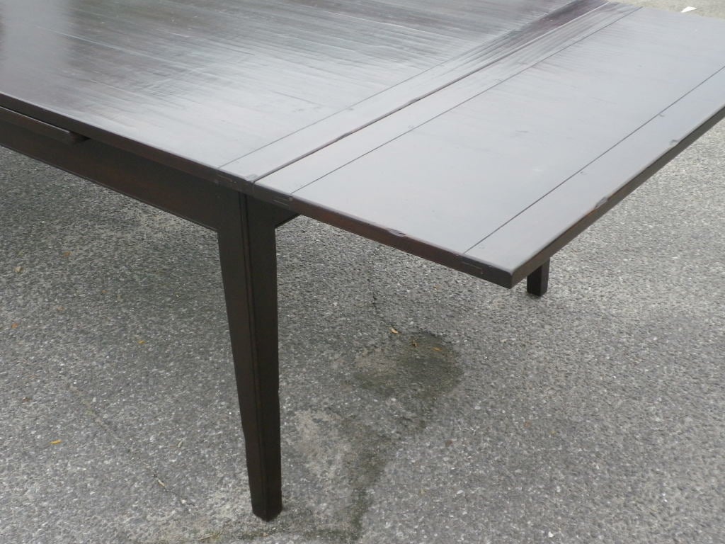Oak Custom Made Dining Table with Extending Leaves For Sale