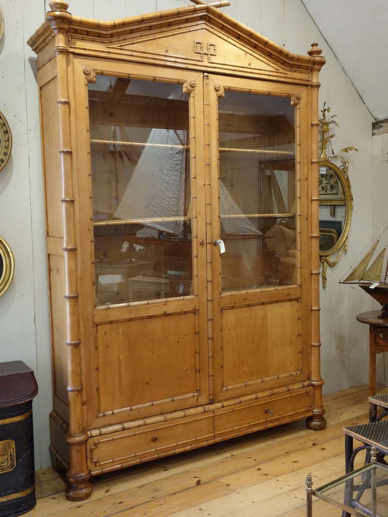 French Faux Bamboo Cabinet In Good Condition In Bridgehampton, NY