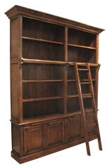 Double Bookcase with Ladder