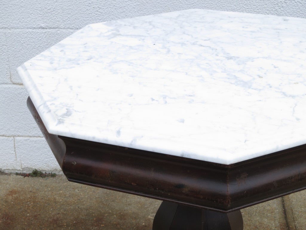 Pedestal Table with Octagonal Marble top