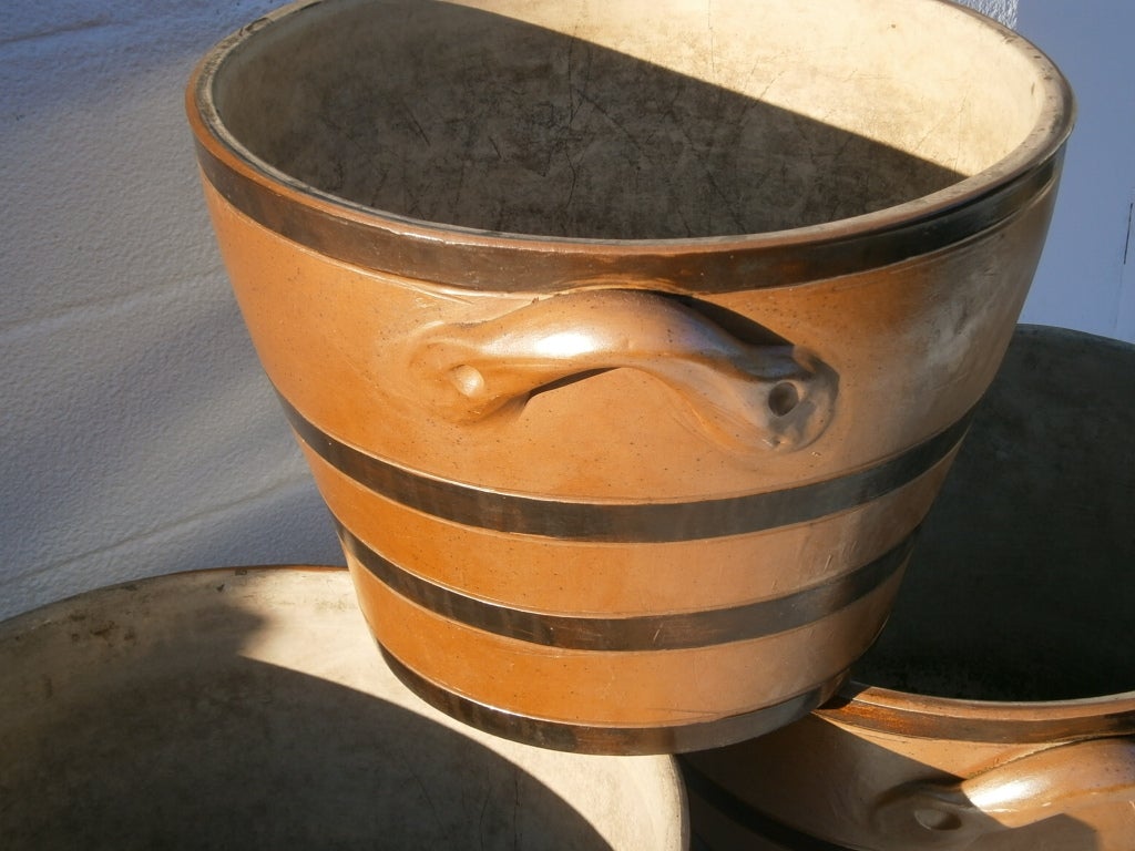 Large Earthenware Planters In Good Condition For Sale In Bridgehampton, NY