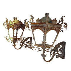 Magnificent Pair of French Chateau Lanterns