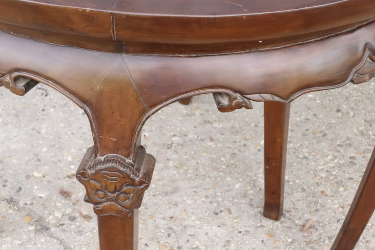 Unusual Pair of Chinese Demilune Tables