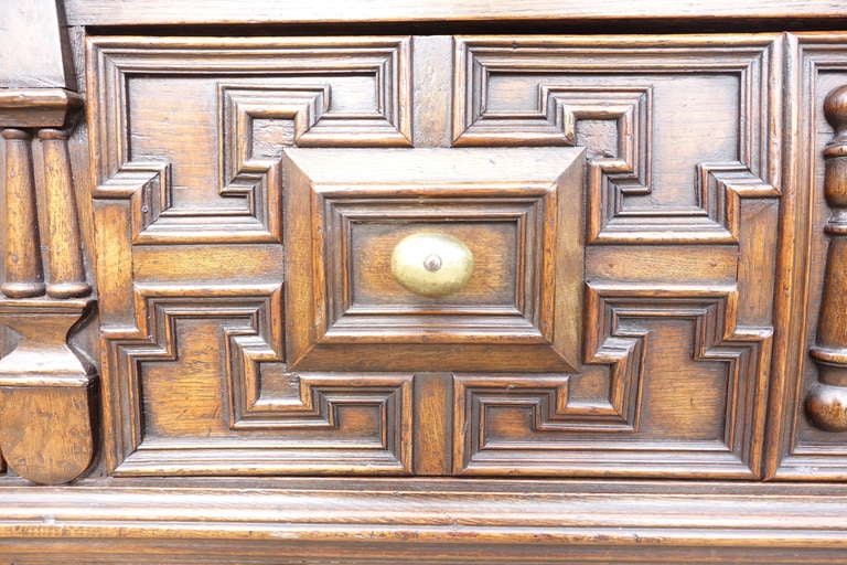 19th Century English Oak Dresser Base For Sale