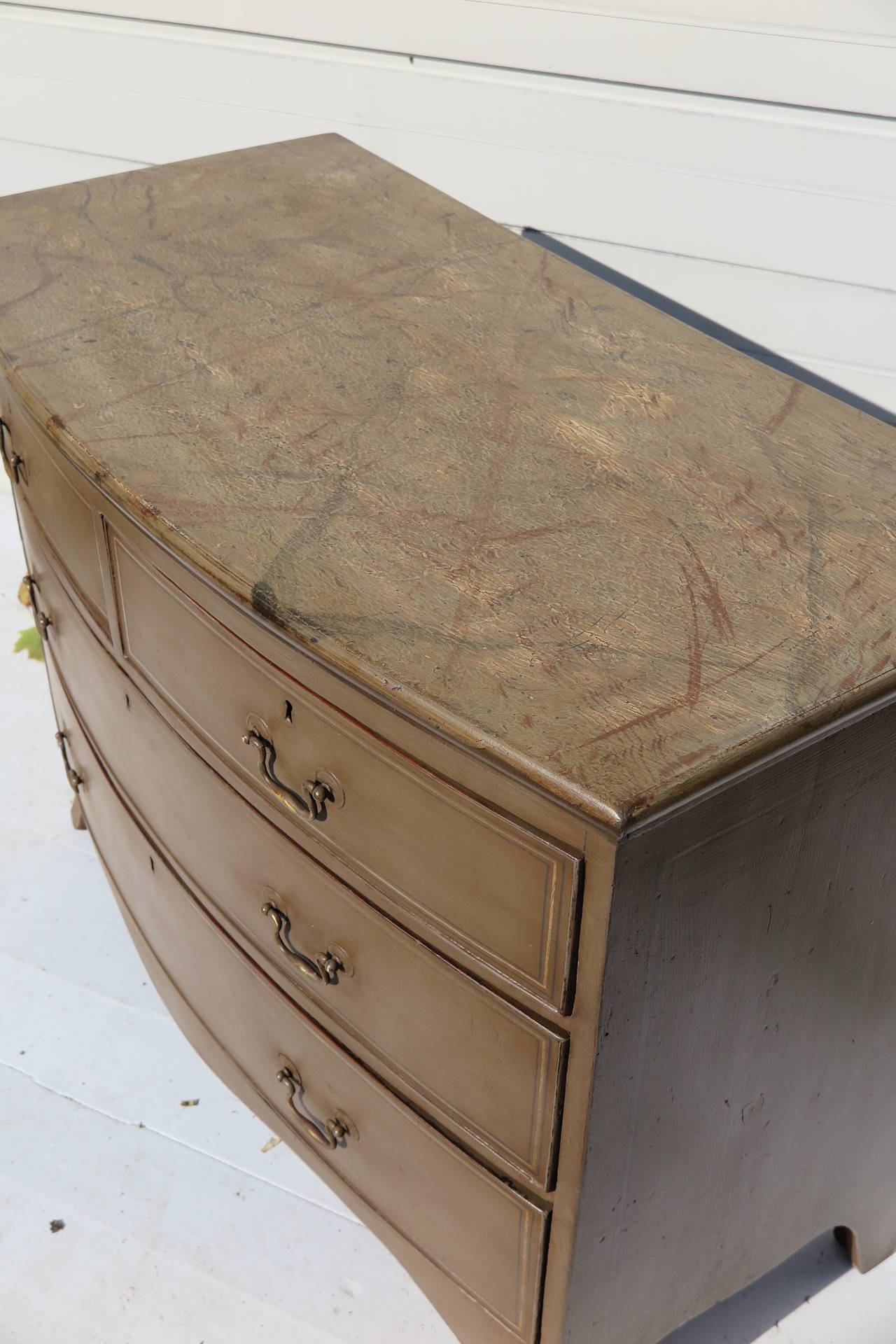 Regency Revival Regency Faux Marble-Top Chest of Drawers For Sale