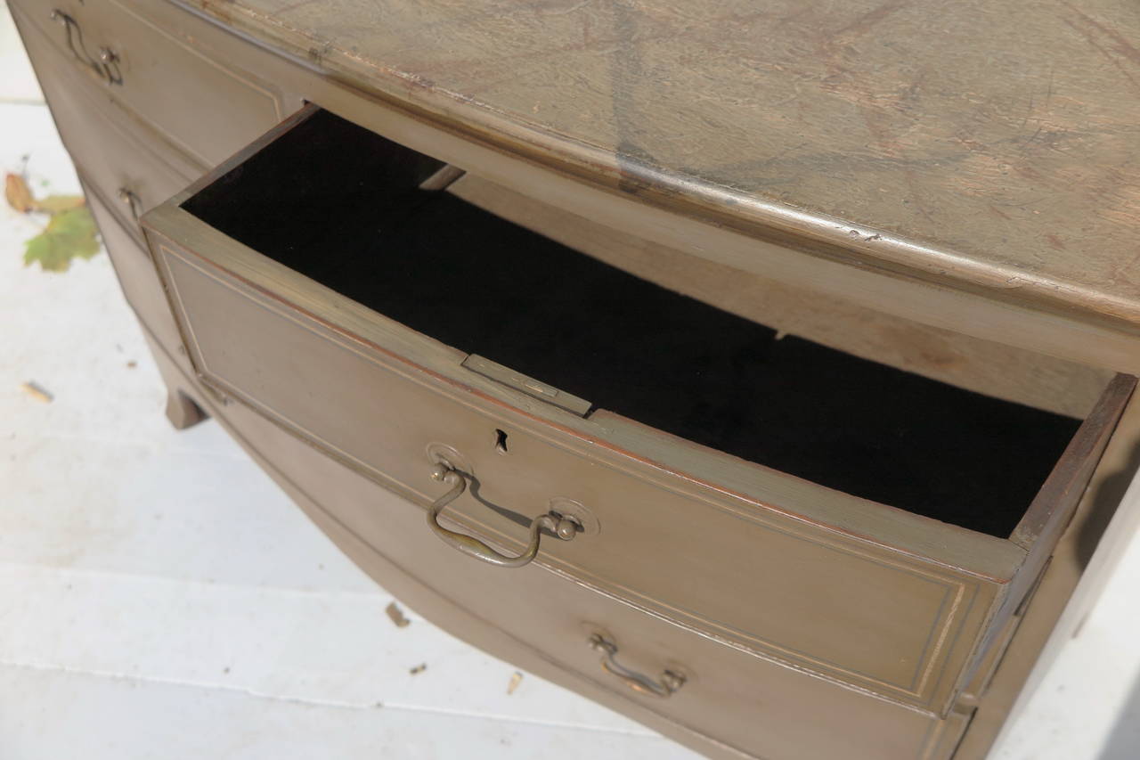 19th Century Regency Faux Marble-Top Chest of Drawers For Sale