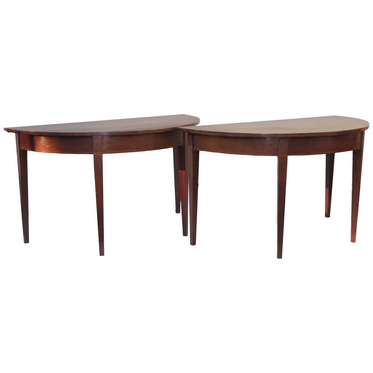 Pair of Demilune Tables For Sale