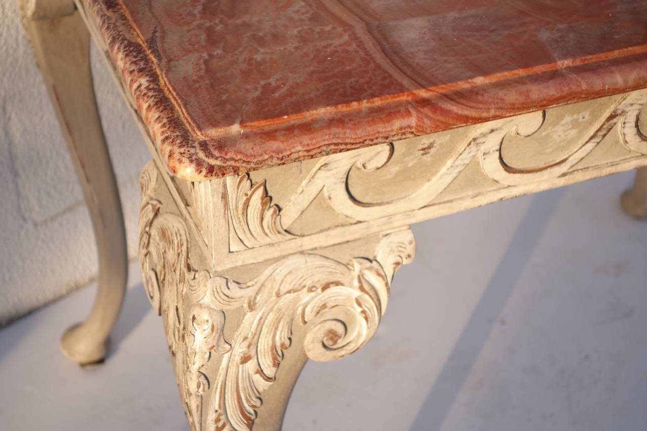 19th Century Chippendale Style Center Table with Marble top For Sale