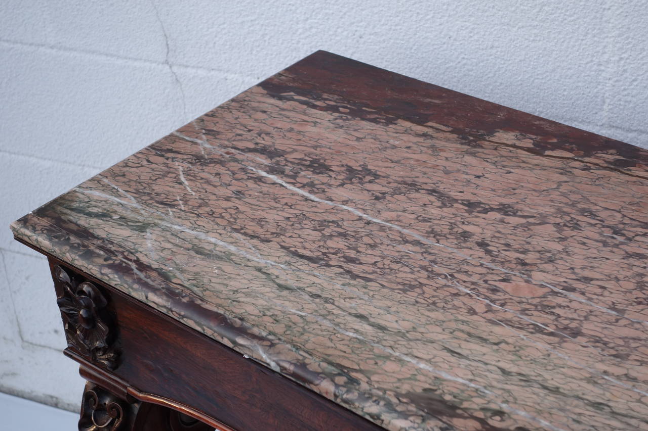 Regency Console Table with marble top, circa 1820. original marble top with small repair