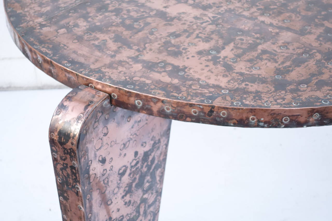 Unusual Copper Table In Good Condition For Sale In Bridgehampton, NY