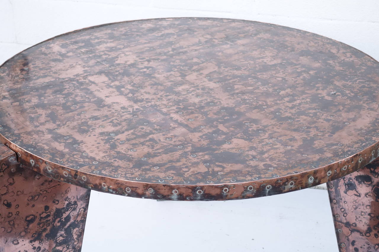 Contemporary Unusual Copper Table For Sale