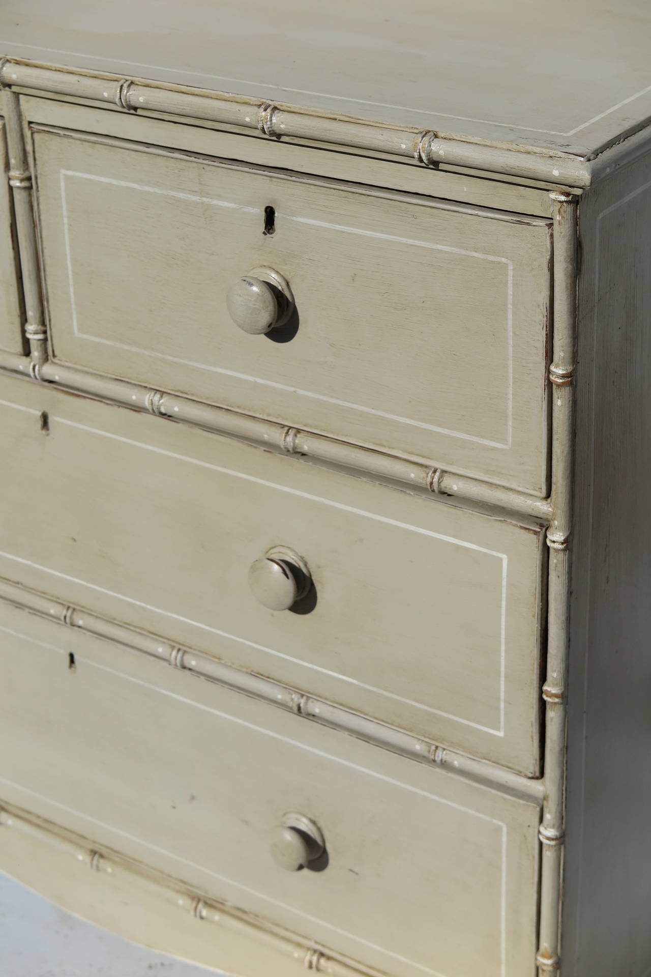 Pine Chest with Faux Bamboo Trim 1