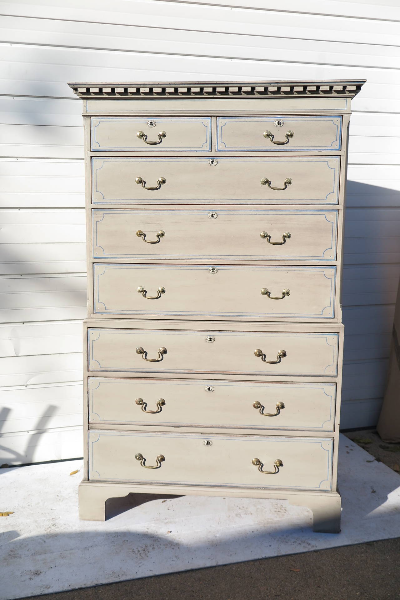 Antique Highboy with Decorative Cornice