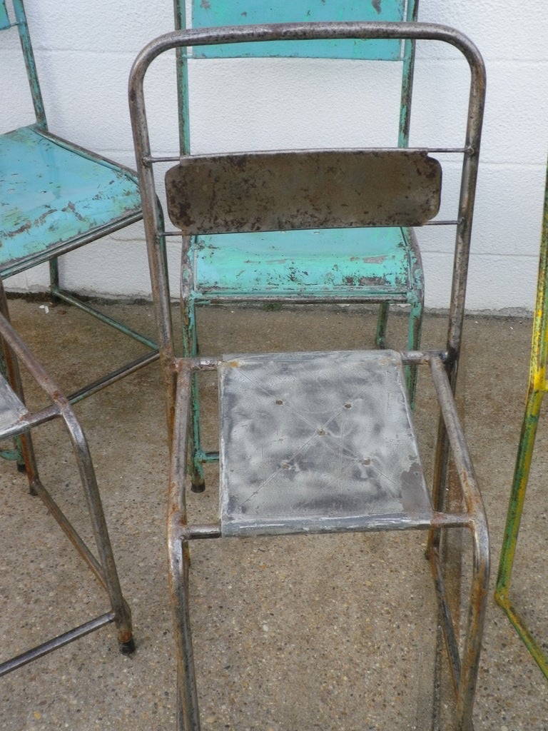 Indian Metal Cafe Chairs, c. 1940 For Sale