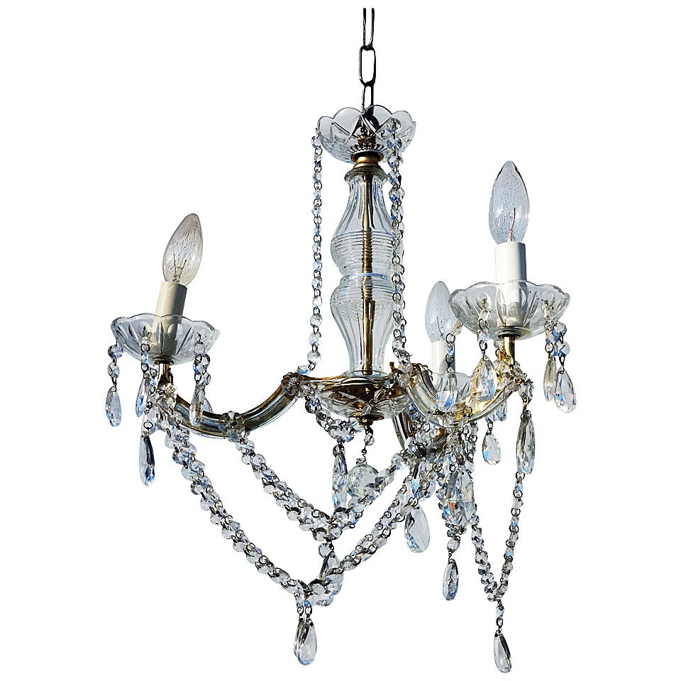 Small French Crystal Chandelier For Sale