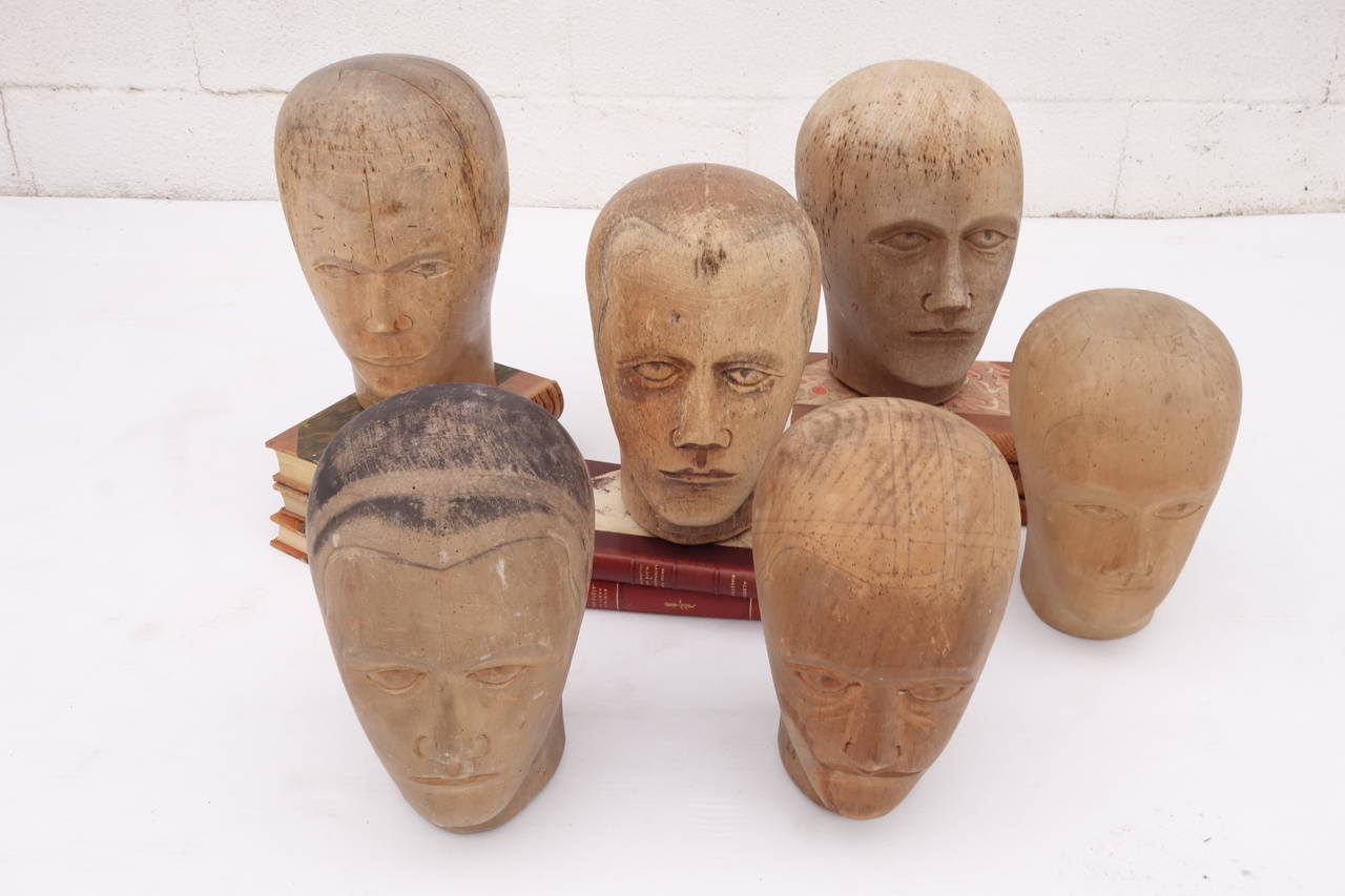 Unique heads used for wig and/or hat making. Dimensions vary. Could also be sold individually. Contact us for current stock.