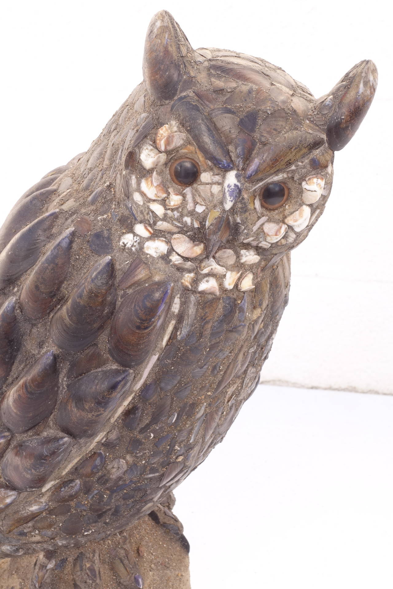 Folk Art Owl Sculpture In Good Condition In Bridgehampton, NY