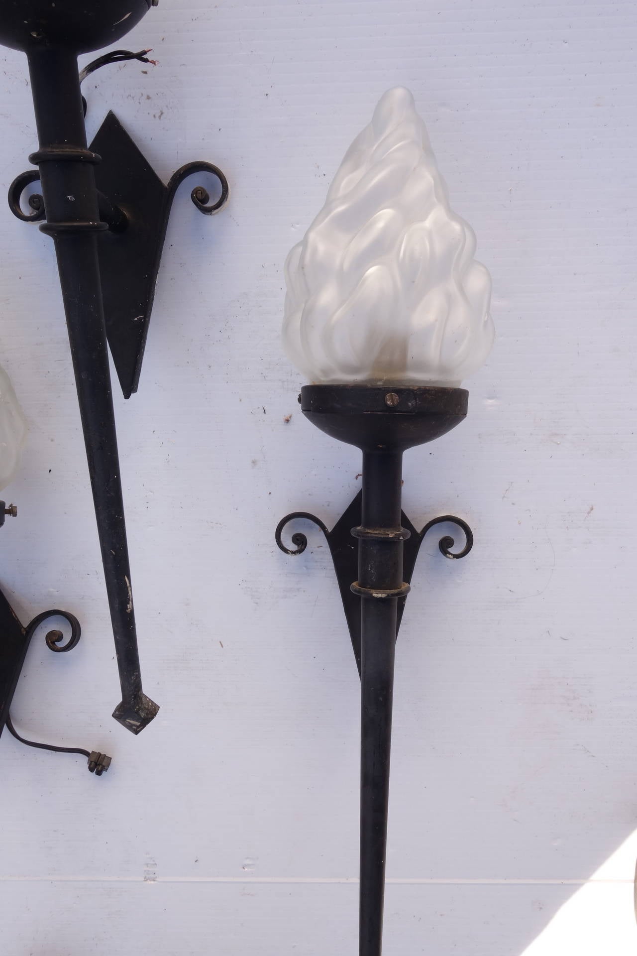 Set Six Empire Style English Torchiere Sconces In Good Condition For Sale In Bridgehampton, NY