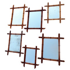 Small French Faux Bamboo Mirrors
