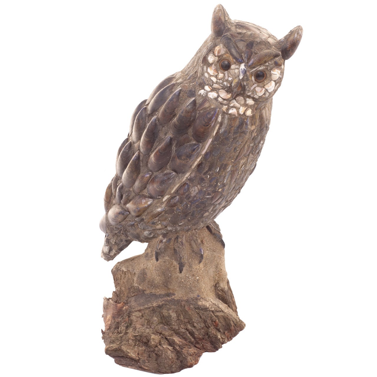 Folk Art Owl Sculpture