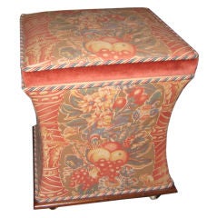 English mahogany ottoman box,   Bennison fabric