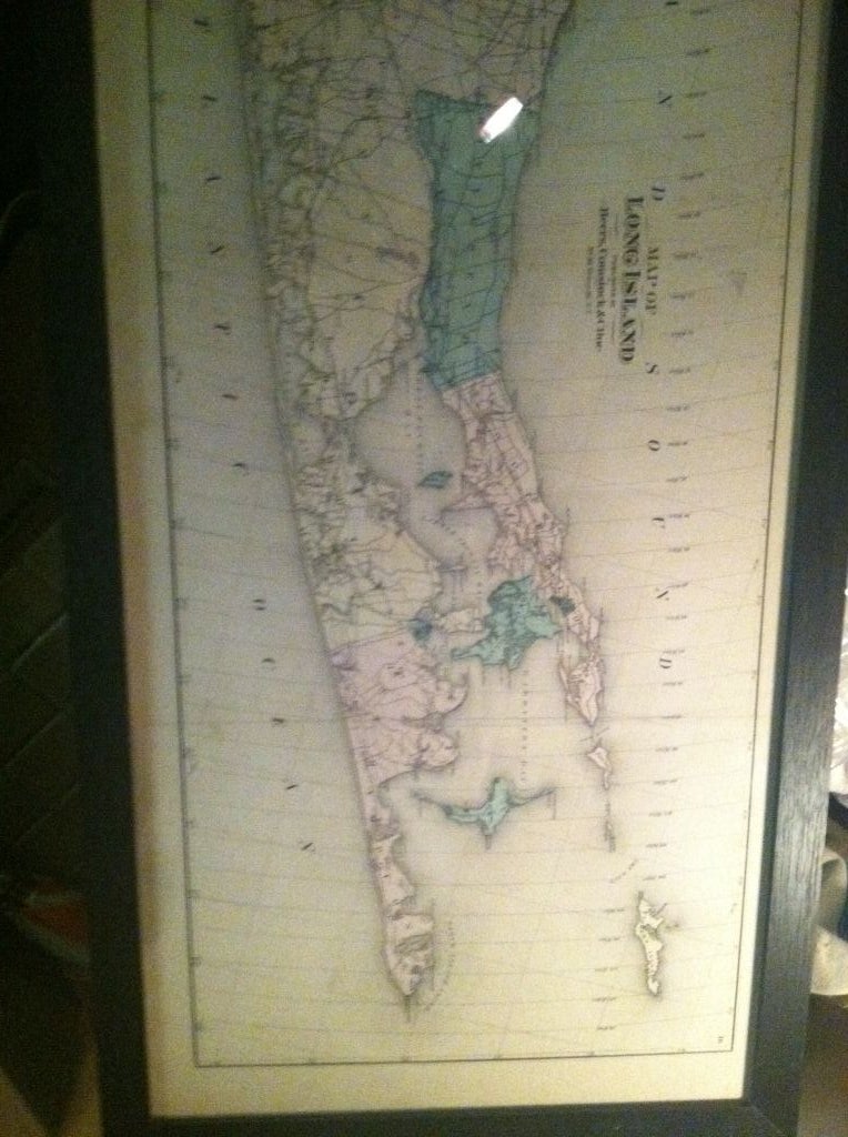 19th Century Original 1873  Map of Long Island,  Beers, Comstock  55 ins w