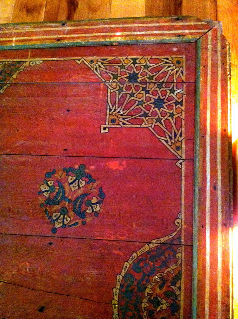 19th C.Hand Painted Moroccan Ceiling Panel In Good Condition In Wainscott, NY