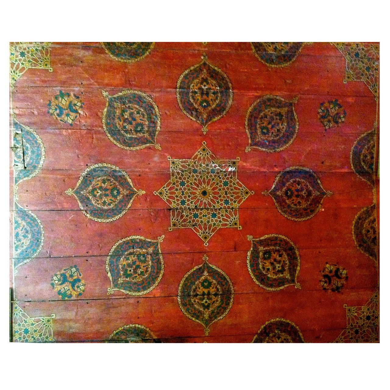 19th C.Hand Painted Moroccan Ceiling Panel