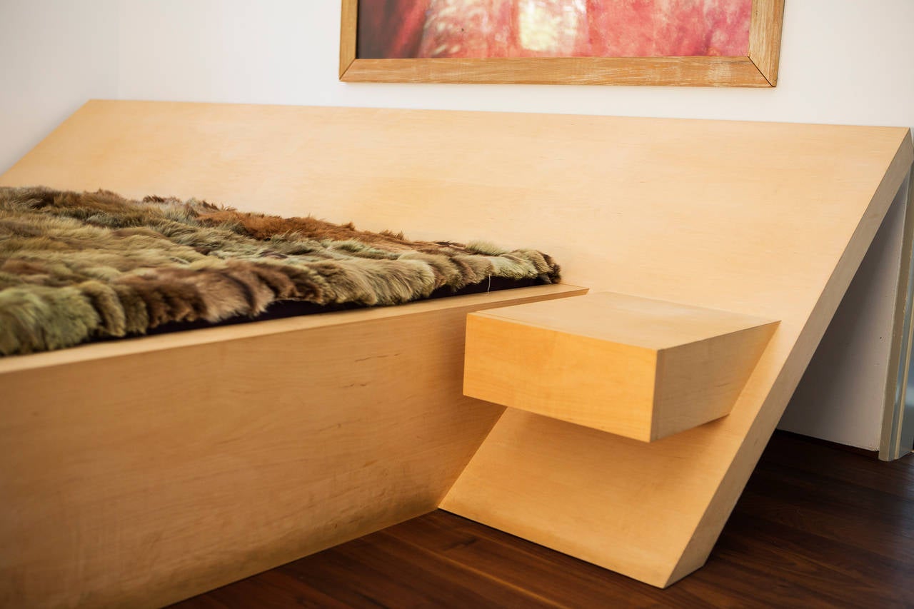 Custom Bed with Headboard and Side Tables