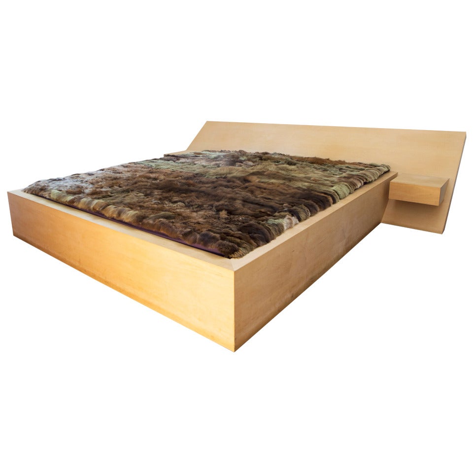 What type of nightstand goes with an upholstered bed?