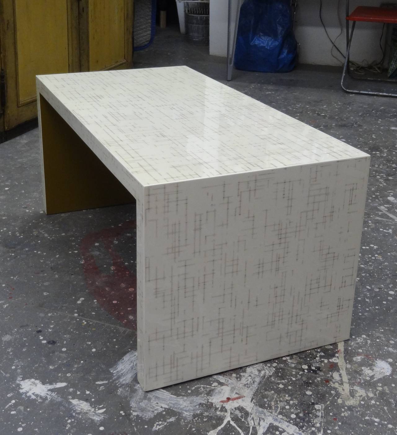 Dusted Lacquer Waterfall Table For Sale at 1stDibs