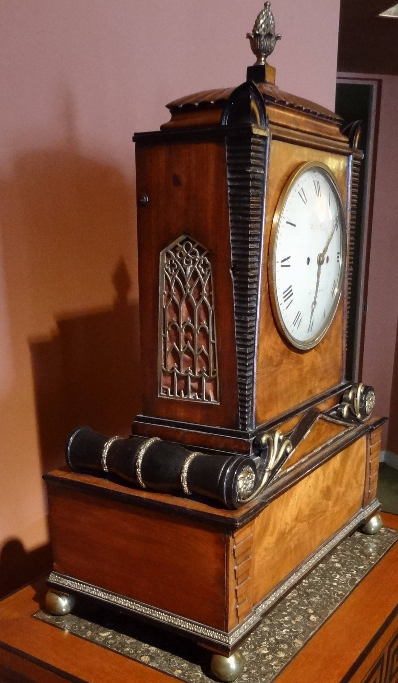 Early 19th Century Regency Period Musical Clock Attributed to Bullock For Sale