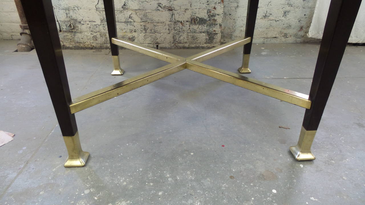 Brass Secessionist Game Table with Synchronized Mechanical Trays For Sale
