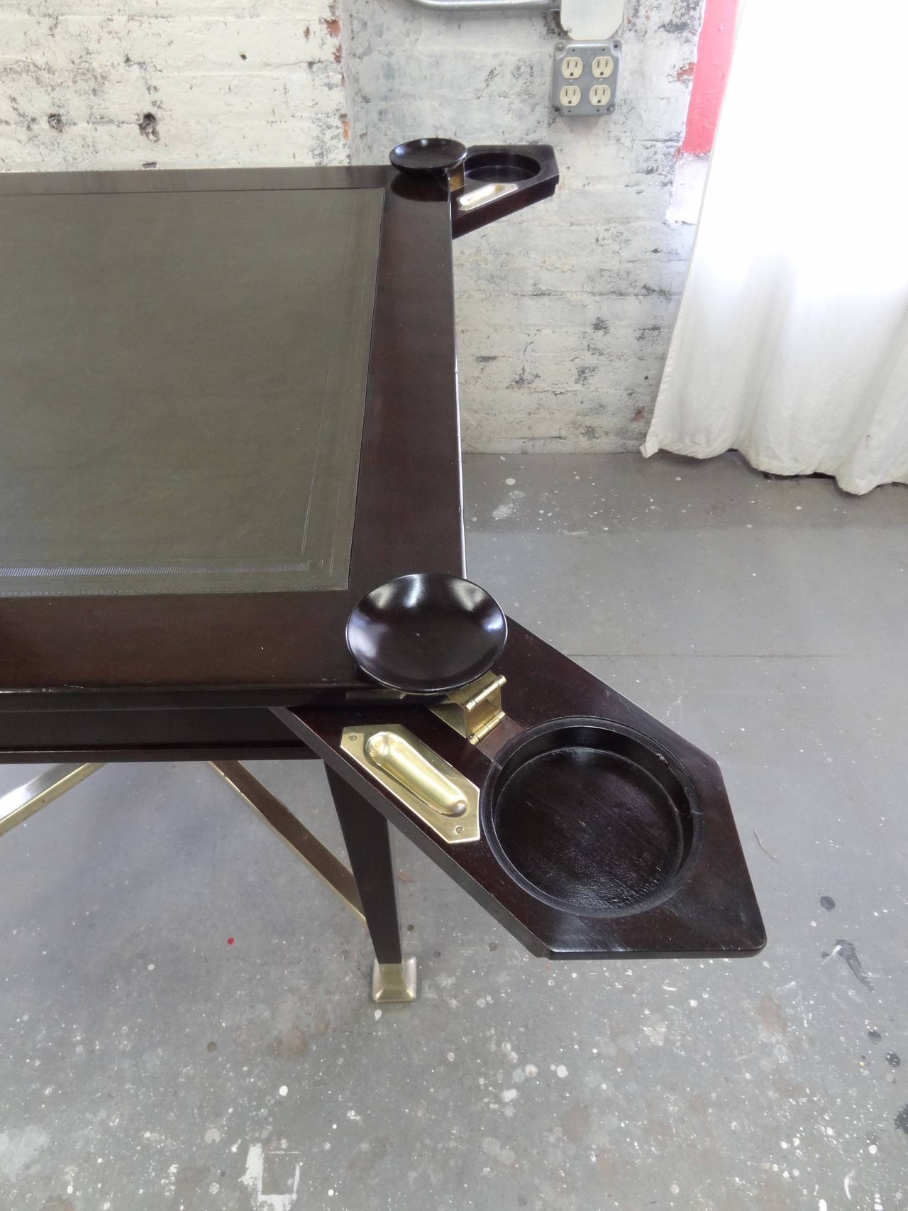 Secessionist Game Table with Synchronized Mechanical Trays In Excellent Condition For Sale In Long Island City, NY