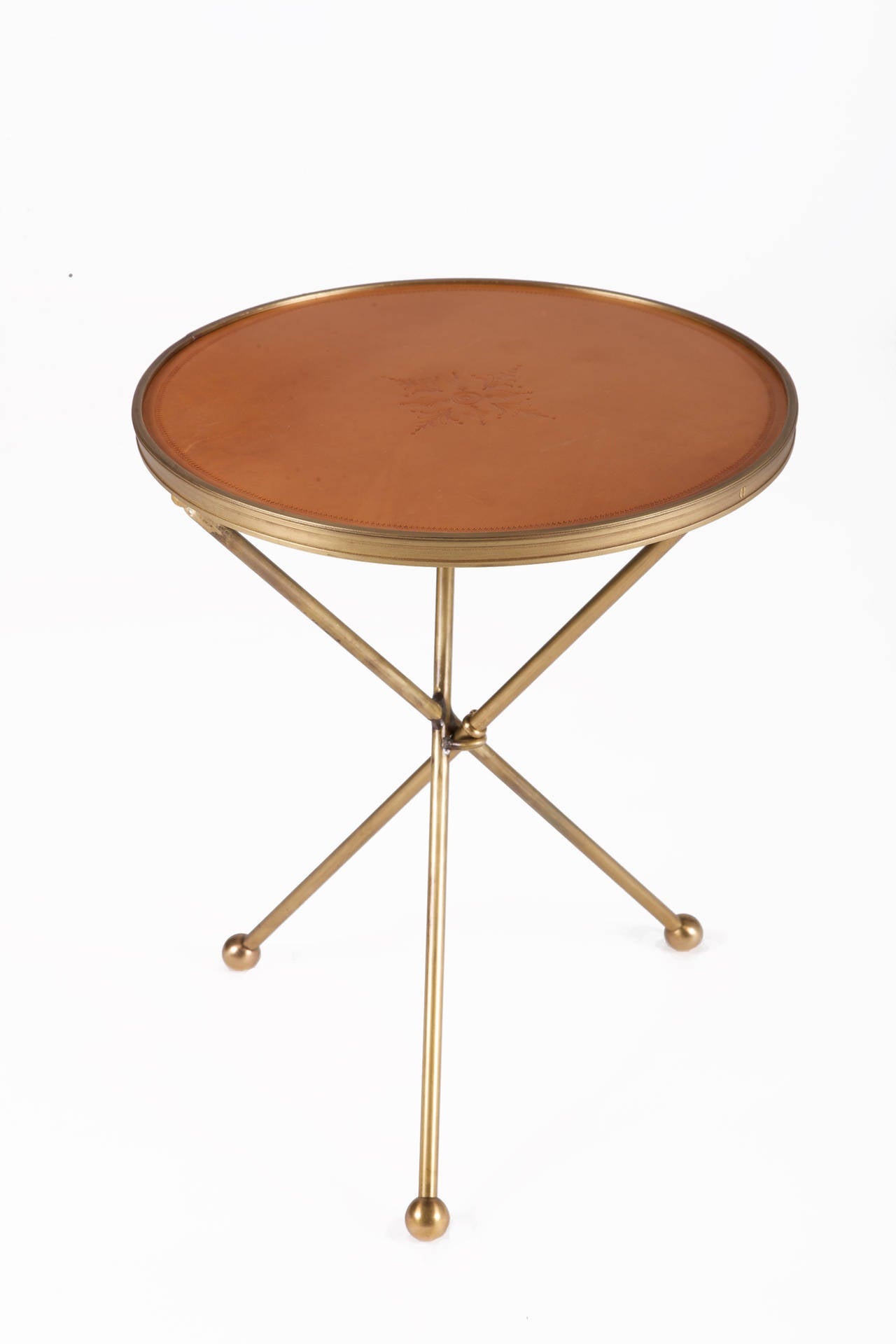 Contemporary Folding Brass Side Table For Sale