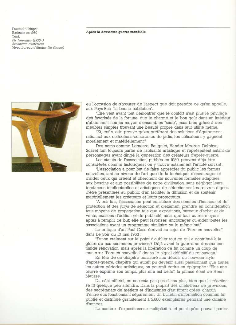 Laminated Modernist Armchairs Designed by Philippe Neerman For Sale