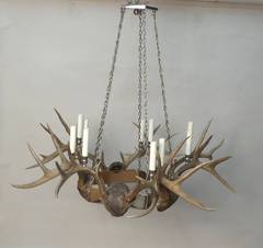 Antler and Chrome Chandelier