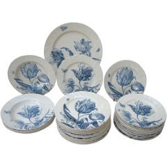 Antique A 29 Piece "Tulip" Print Part-Dinner Service