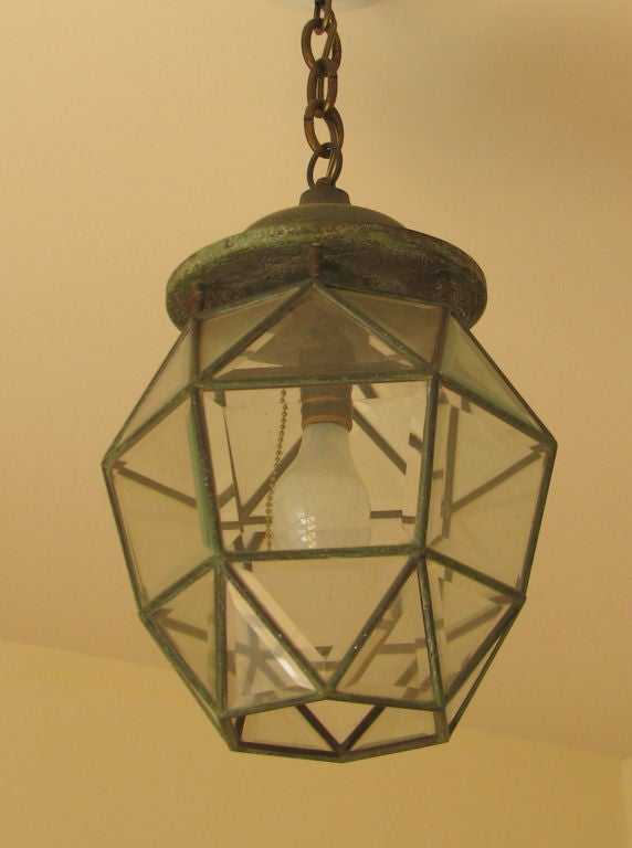 20th Century An Exceptional Secessionist Lantern after Adlof Loos