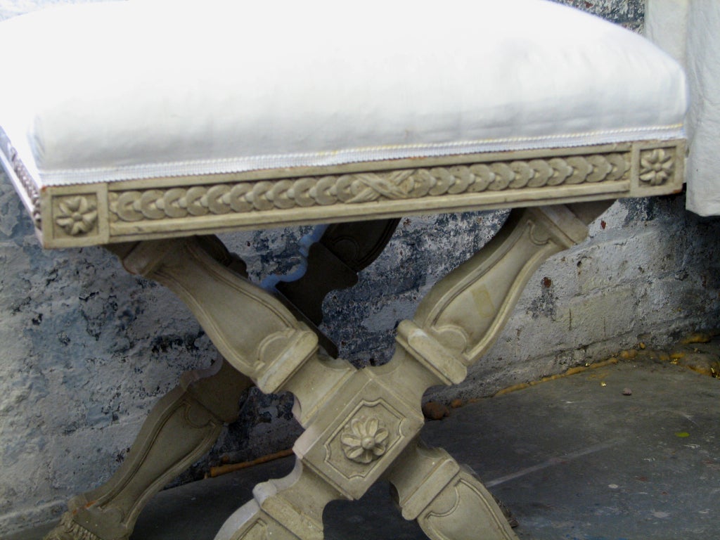 American Louis XVI Style X-Form Bench For Sale