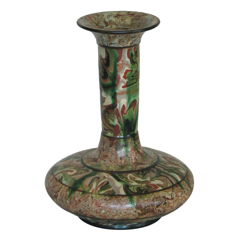 Rare Mixed Earth Vase by Pichon For Sale