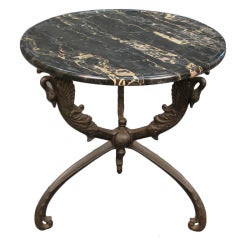 Cast Iron and Black and Gold Portor Marble Gueridon 8