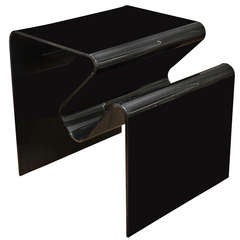 Very Stylish Black Lucite Sculptural Table by Stendig
