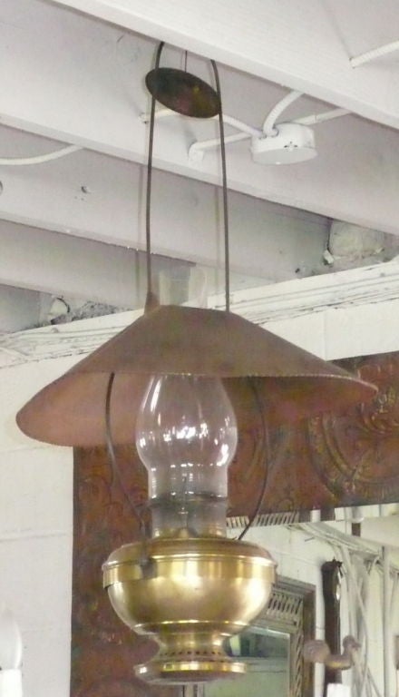 American Old Brass Kerosene Lamp