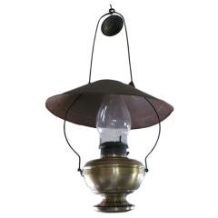 Old Brass Kerosene Lamp