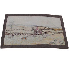 Very Large Beautiful Horse & Rider Hand Hooked Rug