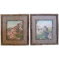 Decorative Bird Prints in Twig Frames