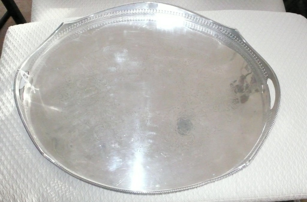 Special Silver Plated Galleried Tray
