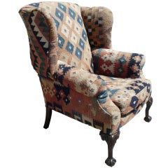 Beautiful Kilim Wing Chair