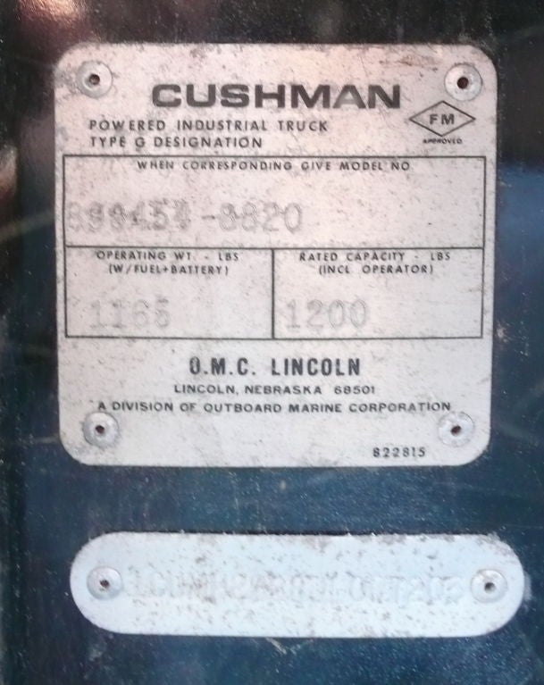 1988 Cushman Powered Industrial Truck 1